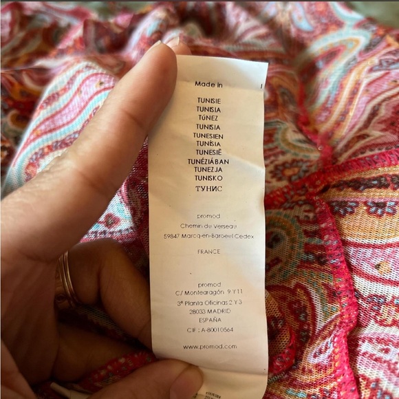 Promod Red and Pink Paisley Mini Dress - Picture 3 of 6